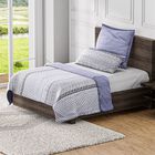 6-teiliges Set: 80 GSM antibakterielle, antiallergische Mikrofaser-Bettwäsche (je 2 Stück: 135x200 - 80x80 - 40x80 cm), Geo-Blau