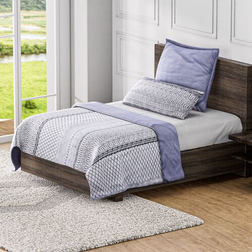 6-teiliges Set: 80 GSM antibakterielle, antiallergische Mikrofaser-Bettwäsche (je 2 Stück: 135x200 - 80x80 - 40x80 cm), Geo-Blau image number 0