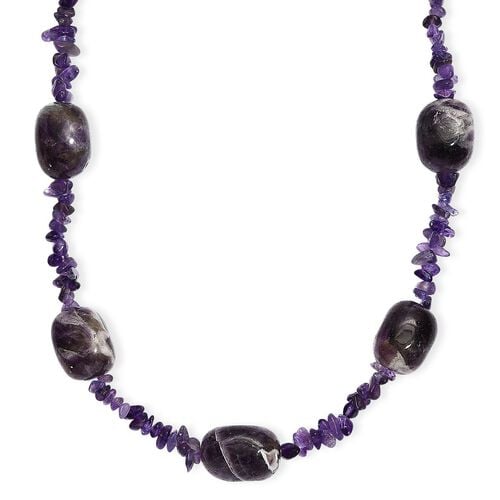 Afrikanischer Amethyst Halskette ca. 60 cm Edelstahl ca. 325.00 ct image number 0