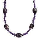Afrikanischer Amethyst Halskette ca. 60 cm Edelstahl ca. 325.00 ct