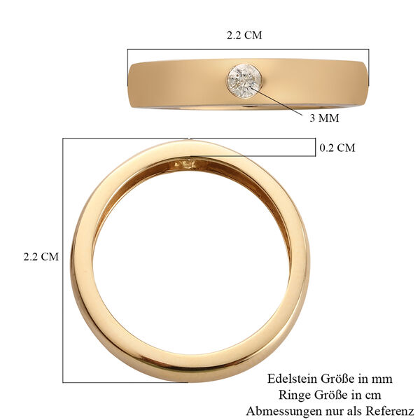 Diamant zertifiziert I2-I3 Band Ring 375 Gelbgold image number 7