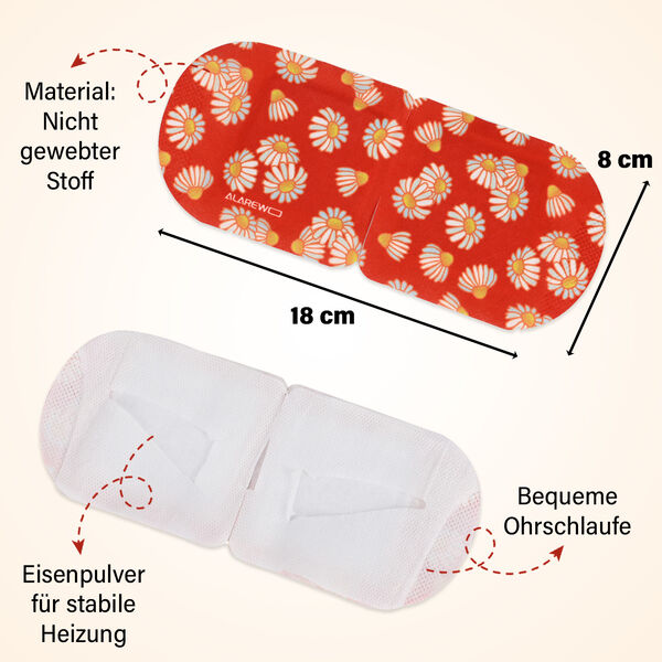 10er-Set selbstw&auml;rmende Kamille-Dampf-Augenmasken, 18x8 cm image number 4