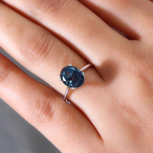 Indicolite Triplett Quarz-Ring, 925 Silber  ca. 3,15 ct image number 3