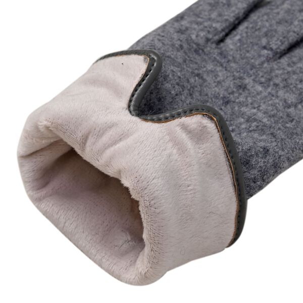 Kashmir Handschuhe mit Supersoft Mikroplusch futter, Grau image number 7