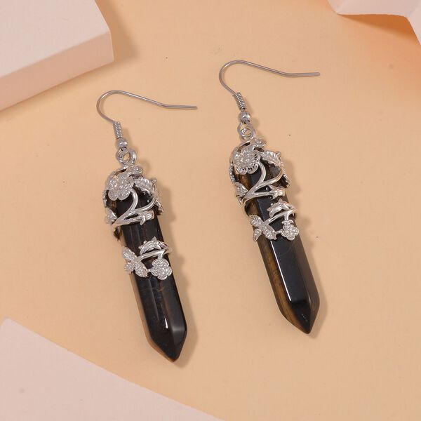 Gelbes Tigerauge Ohrringe Reiner Edelstahl ca. 52.00 ct image number 1