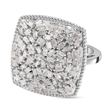 Weißer Diamant-Ring, 925 Silber platiniert (Größe 18.00) ca. 1.00 ct