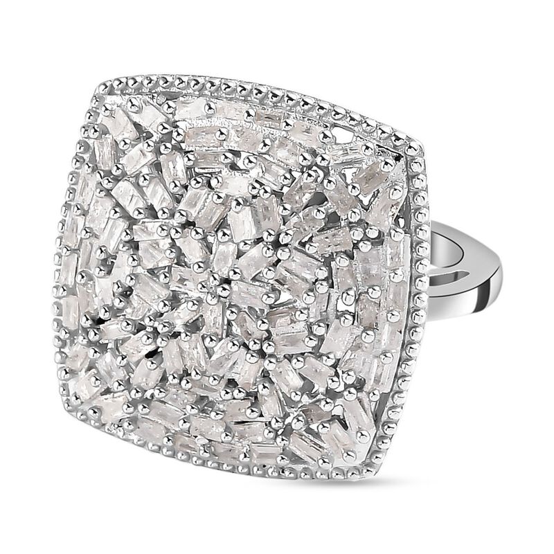 Weißer Diamant-Ring, 925 Silber platiniert (Größe 18.00) ca. 1.00 ct image number 0