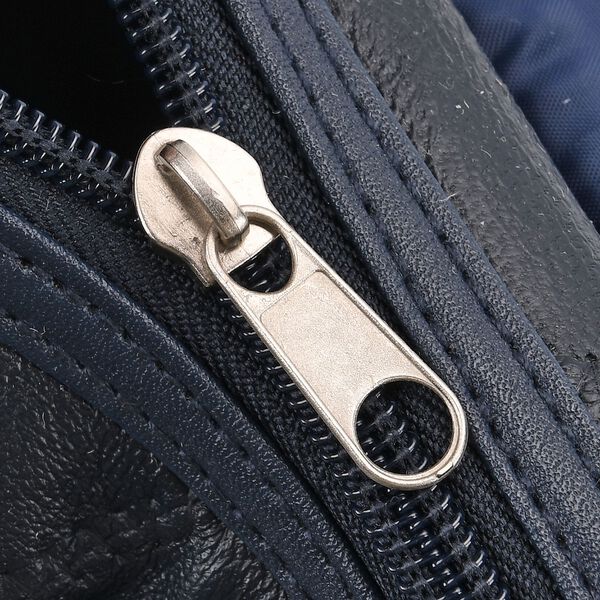 Patchwork-Handtasche aus echtem Schafleder, 29×15×21cm, Dunkelblau image number 6