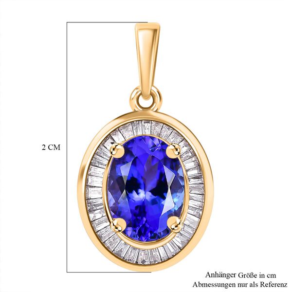 AAA Tansanit und Diamant Anh&auml;nger in 585 Gold - 3,82 ct. image number 5