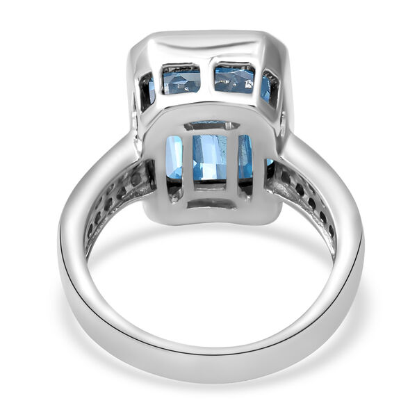 Himmelblauer Topas und Zirkon-Ring, ca. 10,38 ct image number 5