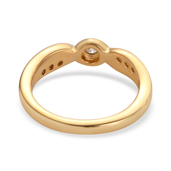 Diamant Ring 925 Silber Gelbgold Vermeil  ca. 0,15 ct image number 6