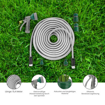 Gartenschlauch mit Sprinkler, 15,4m