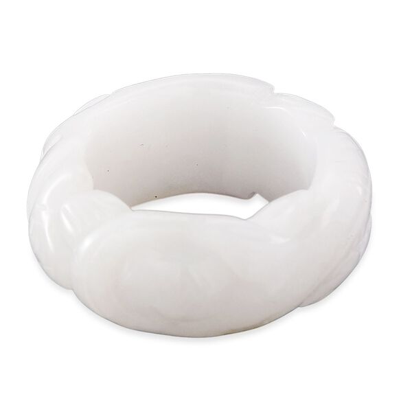 EXTREM SELTEN Weiße Jade Ring 16 cm ca. 50.00 ct (Größe 21.00) image number 4