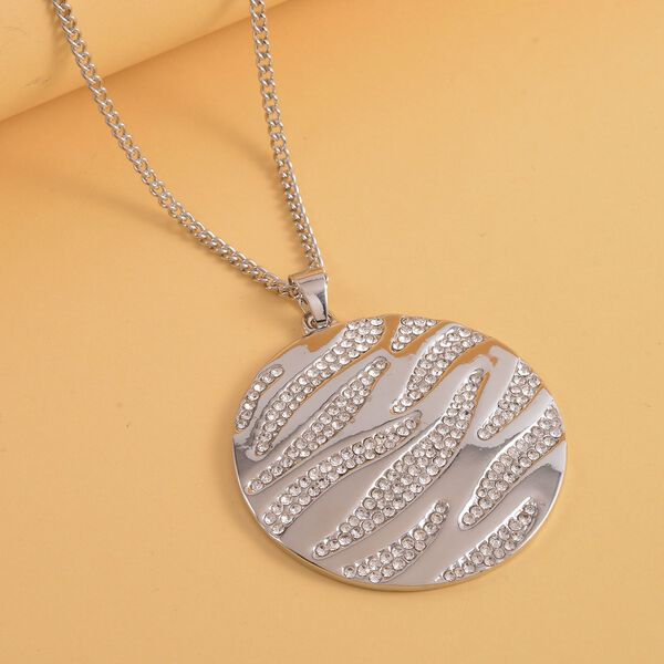 Wei&szlig;er Kristall Anh&auml;nger mit Kette, silberfarben image number 2