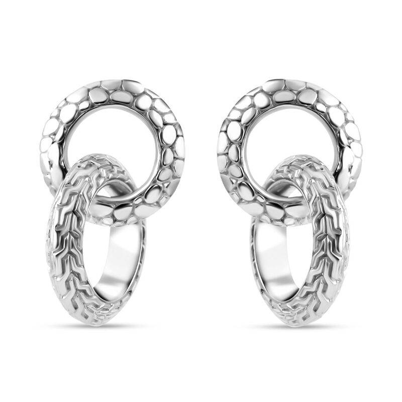 Royal Bali Kollektion- Drachenhaut und Tulang Naga strukturierte Ohrringe image number 0