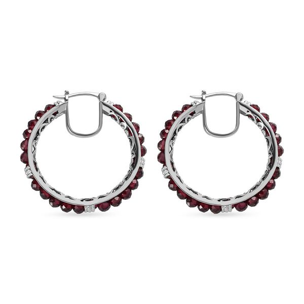 Infinity rote Granat-Ohrringe image number 4