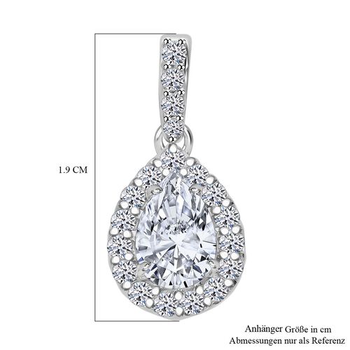 LUXURIANT DIAMOND- SGL zertifizierter VS-EF Labor Diamant Anhänger, 925 Silber platiniert- 1 ct. image number 4