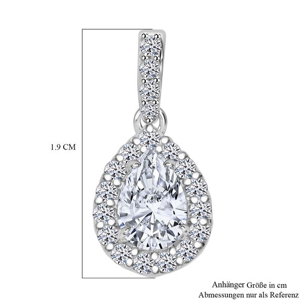 LUXURIANT SGL zertifizierter VS-EF Labor Diamant Anh&auml;nger, 925 Silber platiniert- 1 ct. image number 4