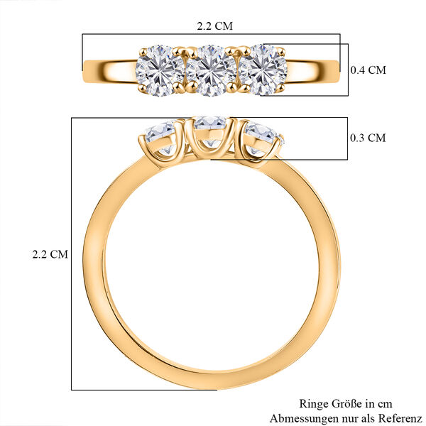 Moissanit Ring, 925 Silber vergoldet - 0,68 ct. image number 6