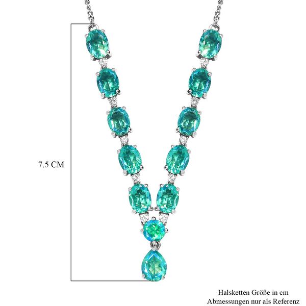 Pfau Triplett Quarz und Zirkon Halskette, 45 cm - 17,08 ct. image number 6