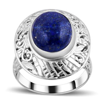Lapislazuli Ringe 925 Silber (Gr&ouml;&szlig;e 16.00) ca. 12.01 ct
