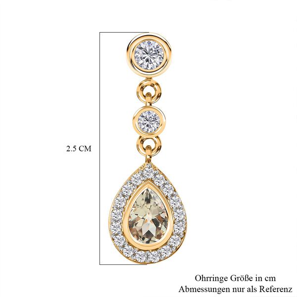 AAA Turkizit und Zirkon Halo Ohrringe - 1,32 ct. image number 5