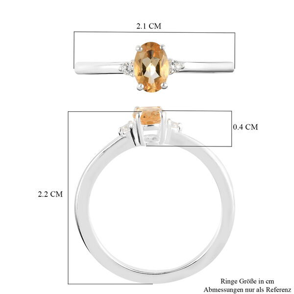 Citrin und Wei&szlig;er Simulierter Diamant Ring 925 Silber  ca. 0,50 ct image number 6