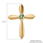 Kolumbianischer Smaragd Kreuz-Anhänger, 925 Silber vergoldet ca. 0.16 ct image number 5