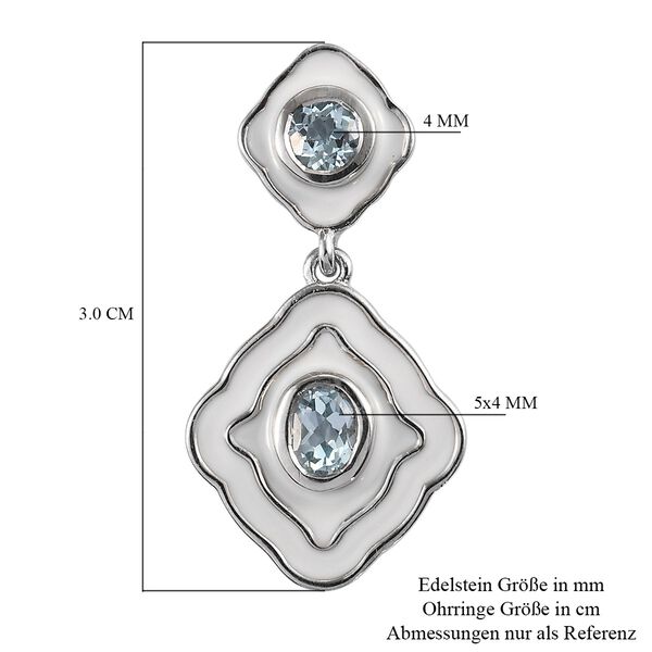 Himmelblau Topas Ohrringe, ca. 1,28 ct image number 6