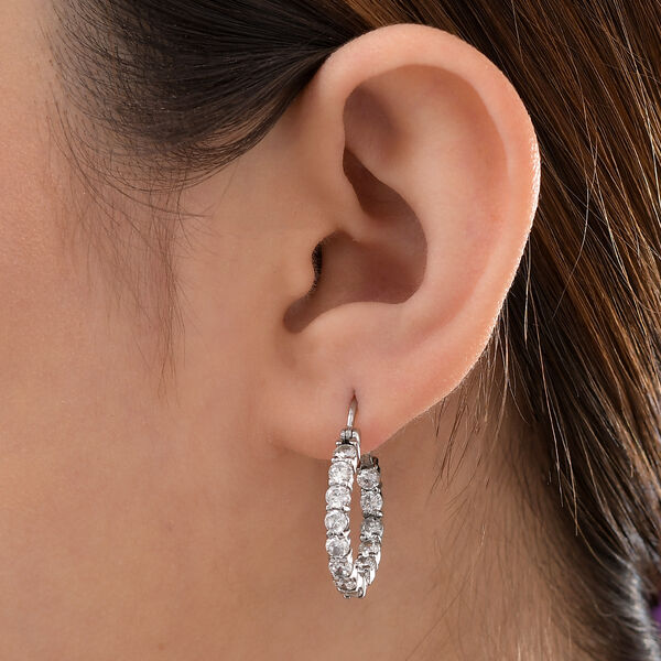 Weiße Zirkonia-Creolen - 5,28 ct. image number 3