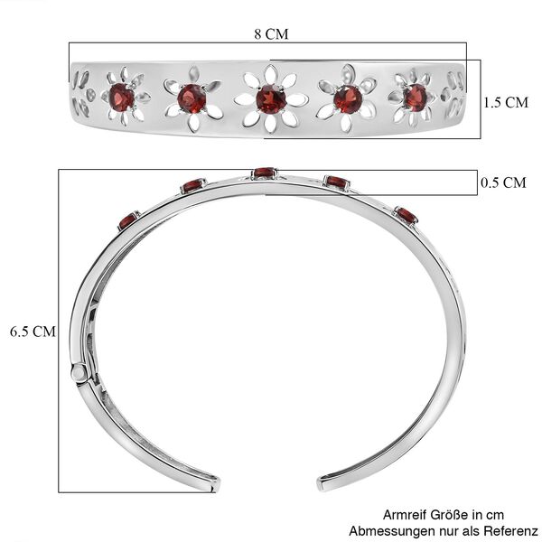Roter Granat Armreif ca. 19 cm Edelstahl ca. 3.32 ct image number 6