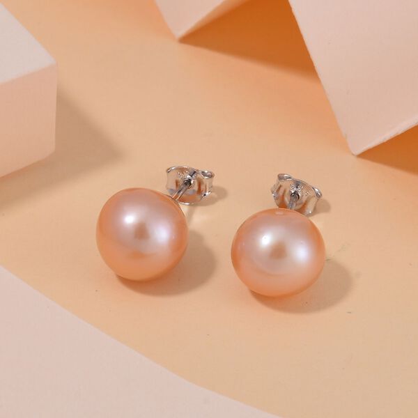 Pfirsich Edison Perle Ohrringe image number 2