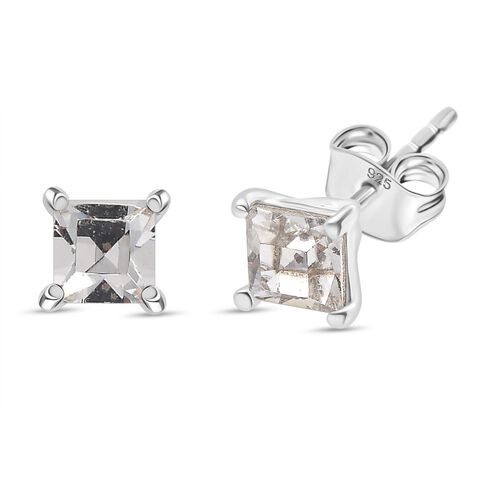 J Francis J Francis gefertigt mit SWAROVSKI Weißer Swarovski Kristall Ohrringe 925 Silber Standard image number 0
