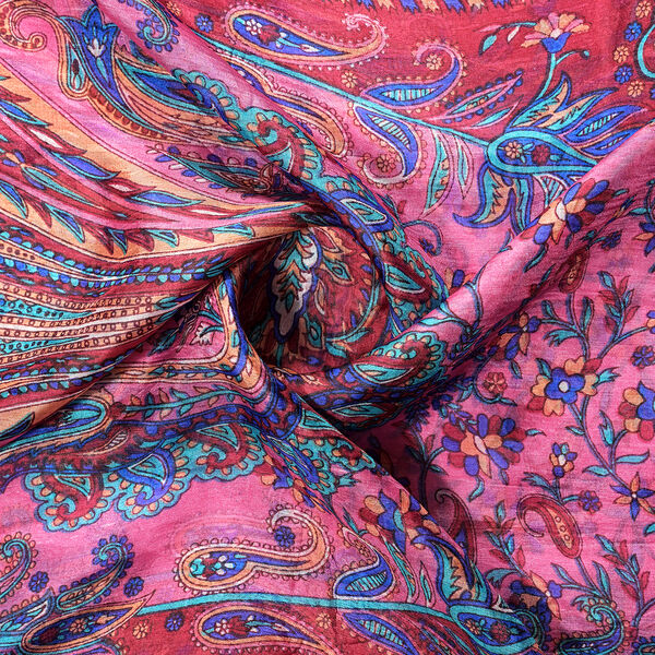 LA MAREY Seidenschal 100% Seide 48 x 160 cm Rot image number 5