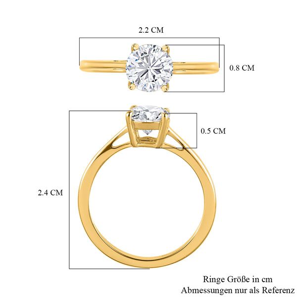 Moissanit Ring in Silber mit Gelbgold Vermeil- 0,92 ct. image number 7