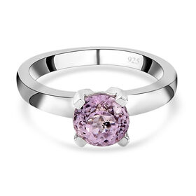 AA Martha Rocha Kunzit-Ring, 925 Silber platiniert  ca. 1,77 ct