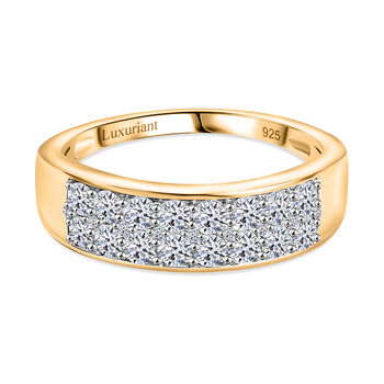 LUXURIANT DIAMOND - Lab Grown Diamant VS SGL zertifiziert Ring 925 Silber 750 Gelbgold Vermeil (Gr&ouml;&szlig;e 17.00) ca. 1.00 ct