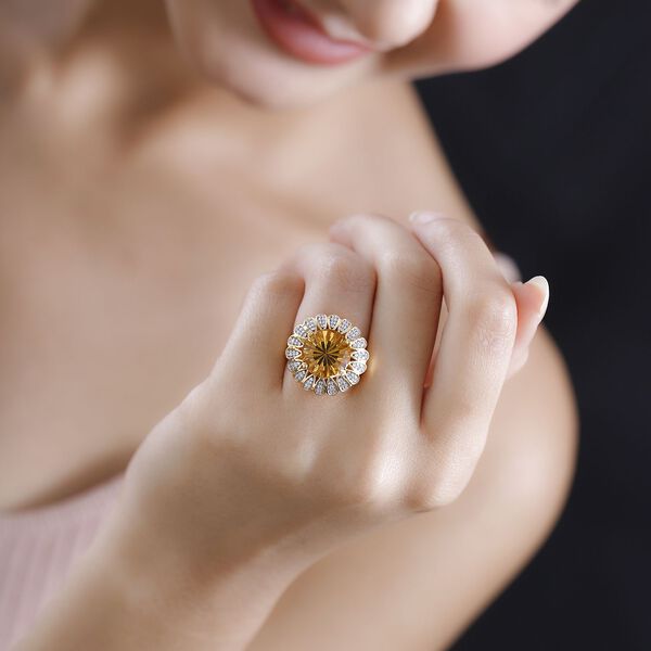 Citrin und Zirkon Cocktail Ring - 6,79 ct. image number 3