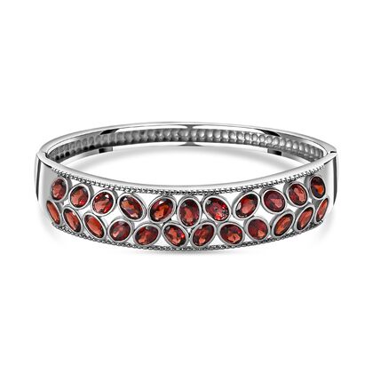 Mosambik Granat Armreif, ca. 19 cm, Edelstahl ca. 13.11 ct