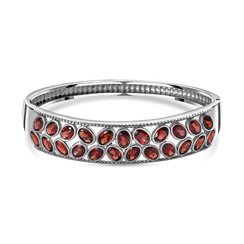 Mosambik Granat Armreif, ca. 19 cm, Edelstahl ca. 13.11 ct image number 0