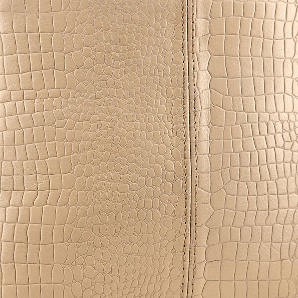 Echtleder Crossbody Tasche mit Kroko-Pr&auml;gung, Beige image number 8