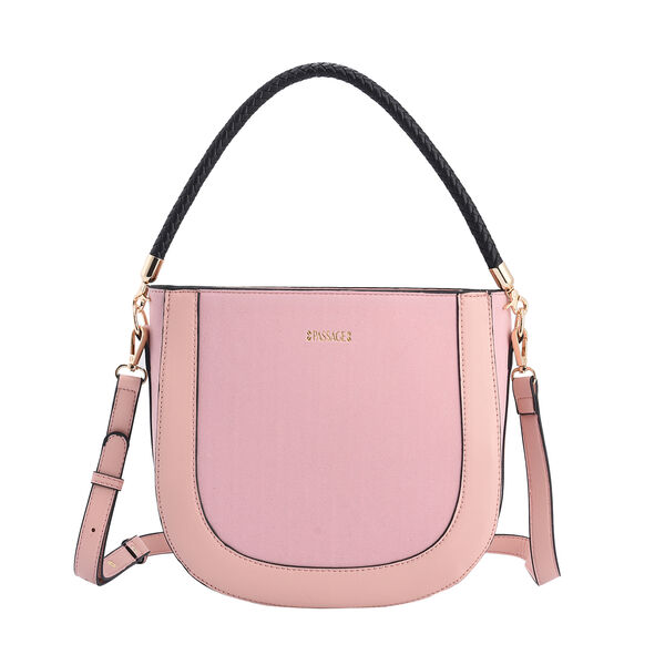 Hobo Tasche mit abnehmbarem Riemen, Gr&ouml;&szlig;e 26x8x14 cm, Rosa