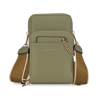 PASSAGE Crossbody-Handytasche mit Abnehmbarem Kartenhalter, 18x6.5x11cm, Olivgr&uuml;n