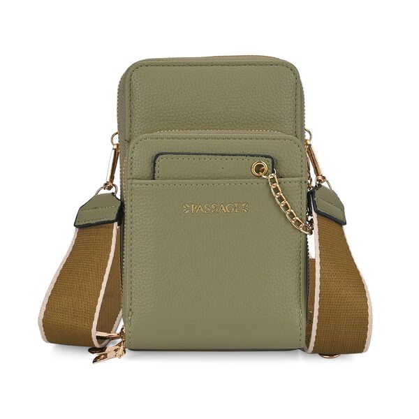 PASSAGE Crossbody Tasche, 18x6,5x11cm, Olivgr&uuml;n image number 0