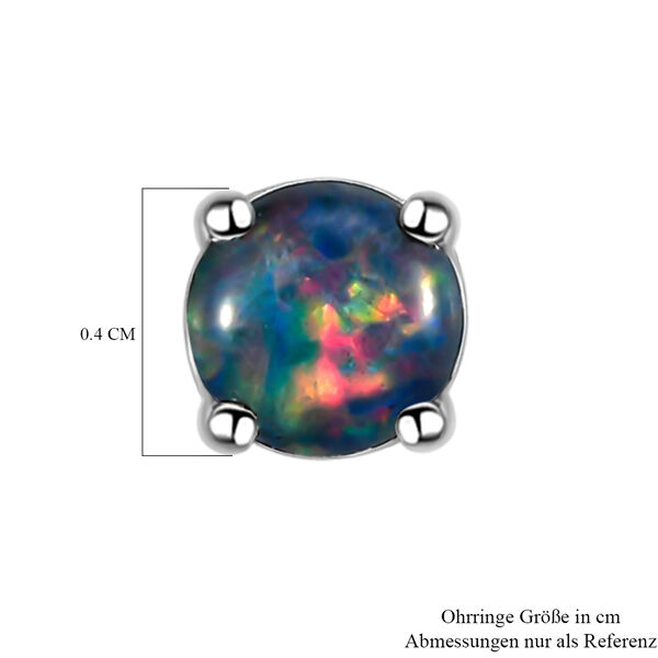 Boulder Opal Triplett Solitär-Ohrstecker in Silber image number 5