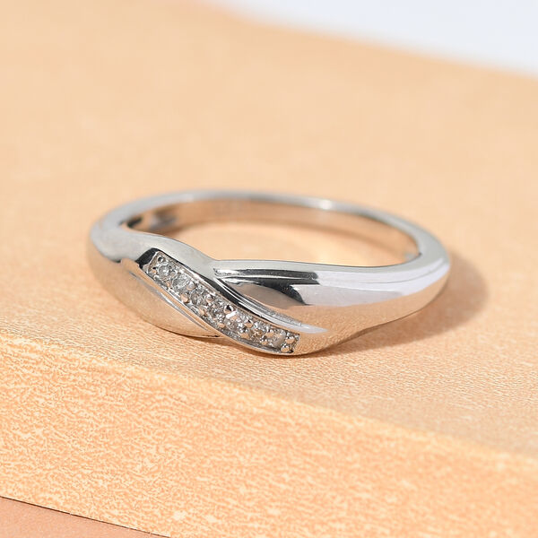 Diamant Ring 925 Silber platiniert  ca. 0,05 ct image number 2