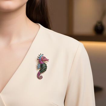 Mehrfarbiger Kristall Brosche Antik-silber-Plattierung