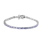 Tansanit Armband, ca. 19 cm, 925 Silber platiniert ca. 8.28 ct