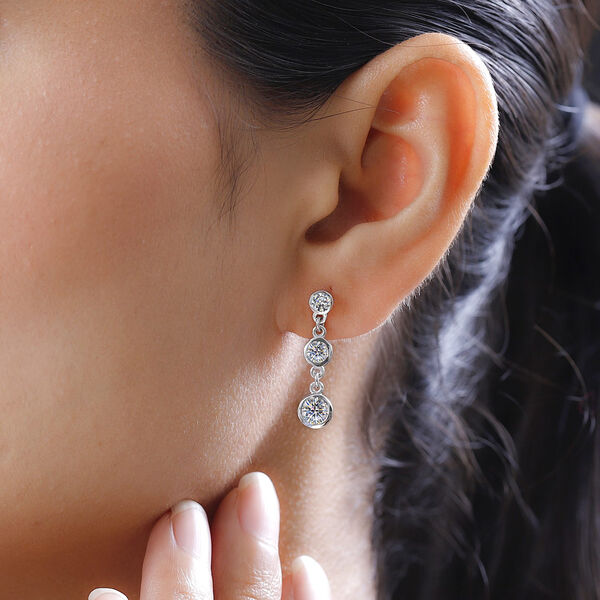 Moissanit Trilogie Ohrringe - 1,57 ct. image number 2
