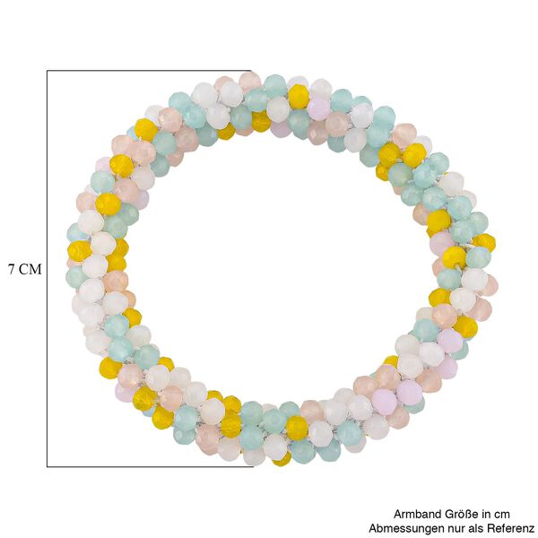 Mehrfarbiges gelbe Kristall flexibles Armband image number 4